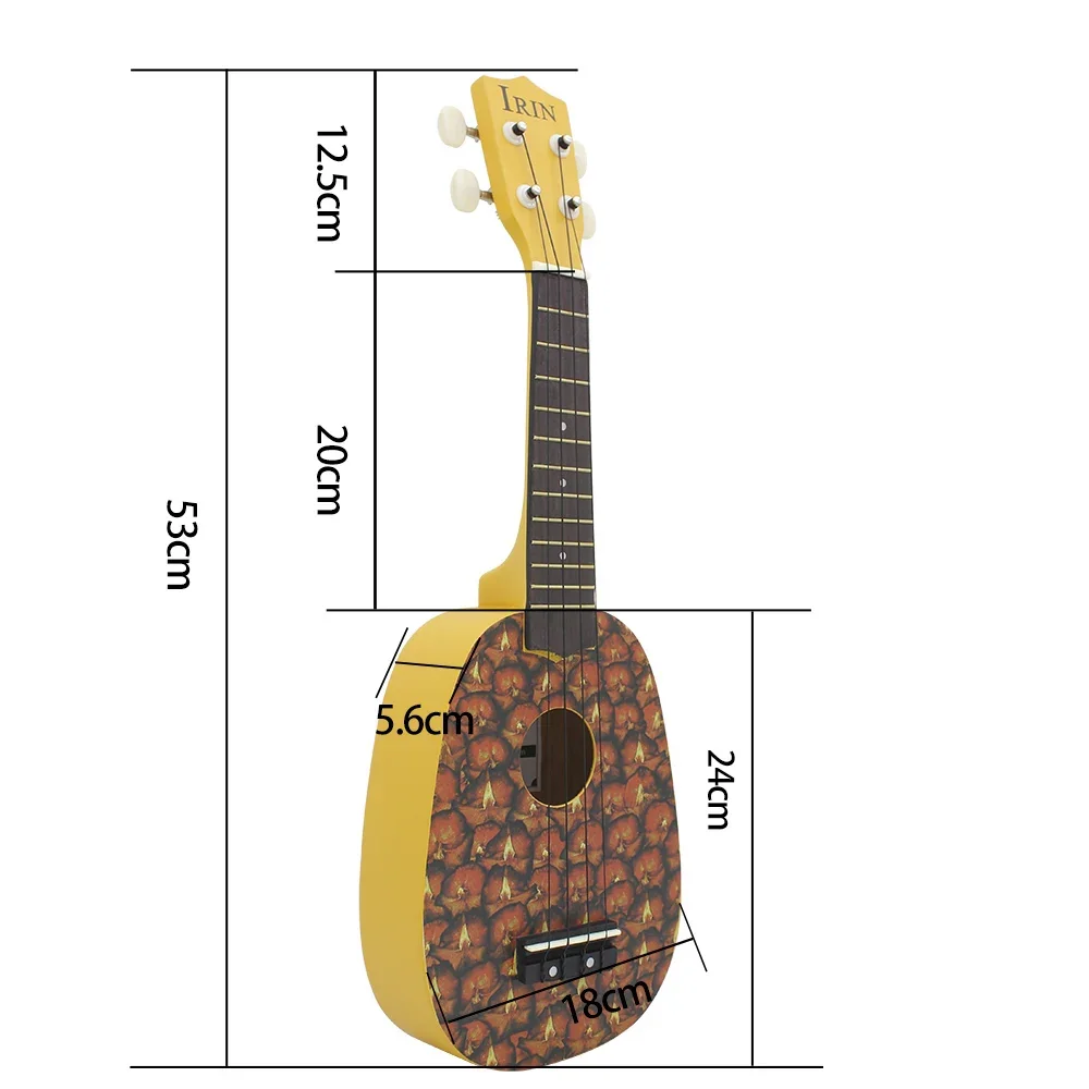 IRIN 21 Inch Ukulele Pineapple-style Guitar Soprano Ideal for Beginner Ukulele 4 String Guitar Gift Instrument with Suprise Part