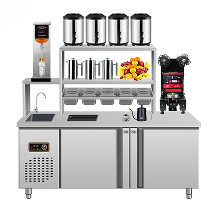 

y High Quality Freezer Automatic Bubble Tea Counter Commercial Freezer Work Table