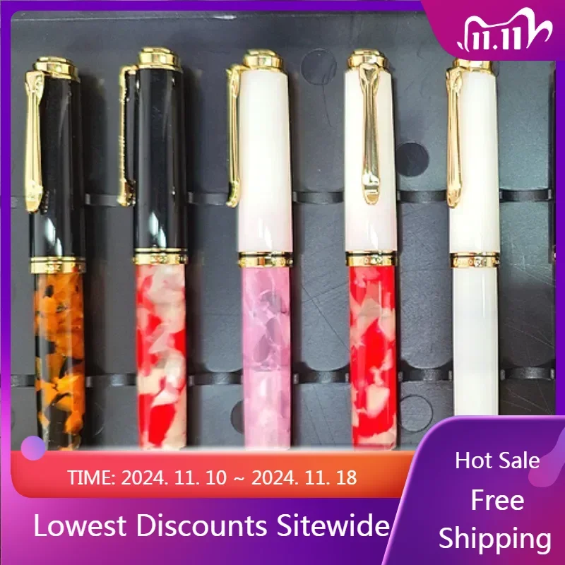 

ADMOK Resin Fountain Pen M400 Schmidt F Import Nib Acrylic High-grade Stone Pattern Ink Pen Office School Supplies Writing