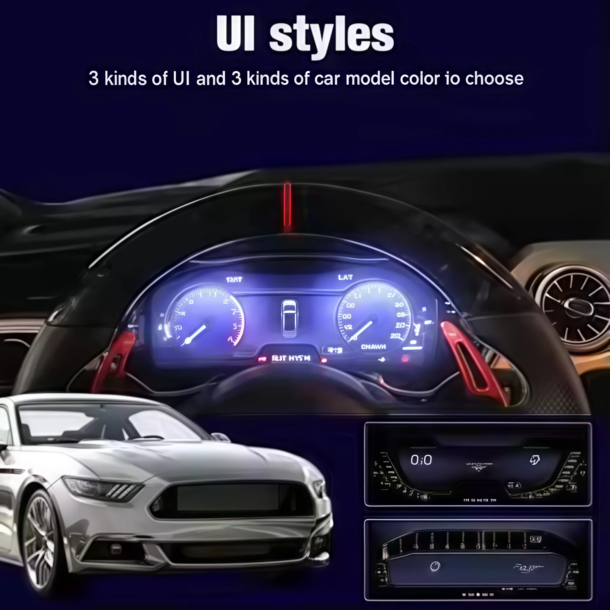 LCD Digital meter Cluster screen CockPit Dashboard for Ford Mustang 2015-2019 Car Speedomet Instrument Panel Display Linux