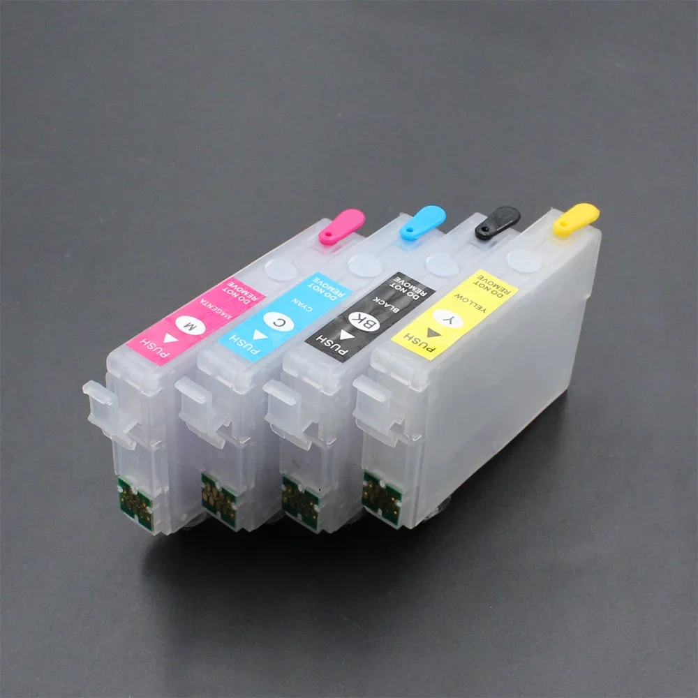 4pcs Refill Ink Cartridge with Chip for Epson XP-101 XP-201 XP-204 XP-401 XP-411 XP-211 XP-214 WF-2532 Printer T1971 T1962-T1964