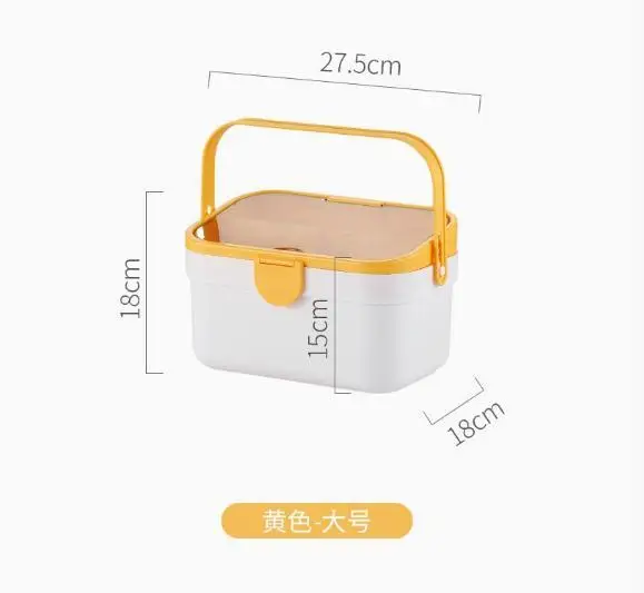 Household Medicine Box Large Capacity White Plastic Storage Boxes Daily Tablet Organizer Medication Storage Portable Handle Dry