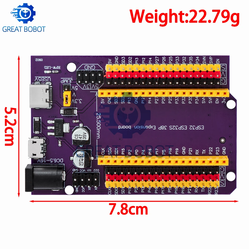BS ESP32-S Development Board: CP2102 USB, Dual-Core WiFi/Bluetooth Module with Power Amplifier Filter