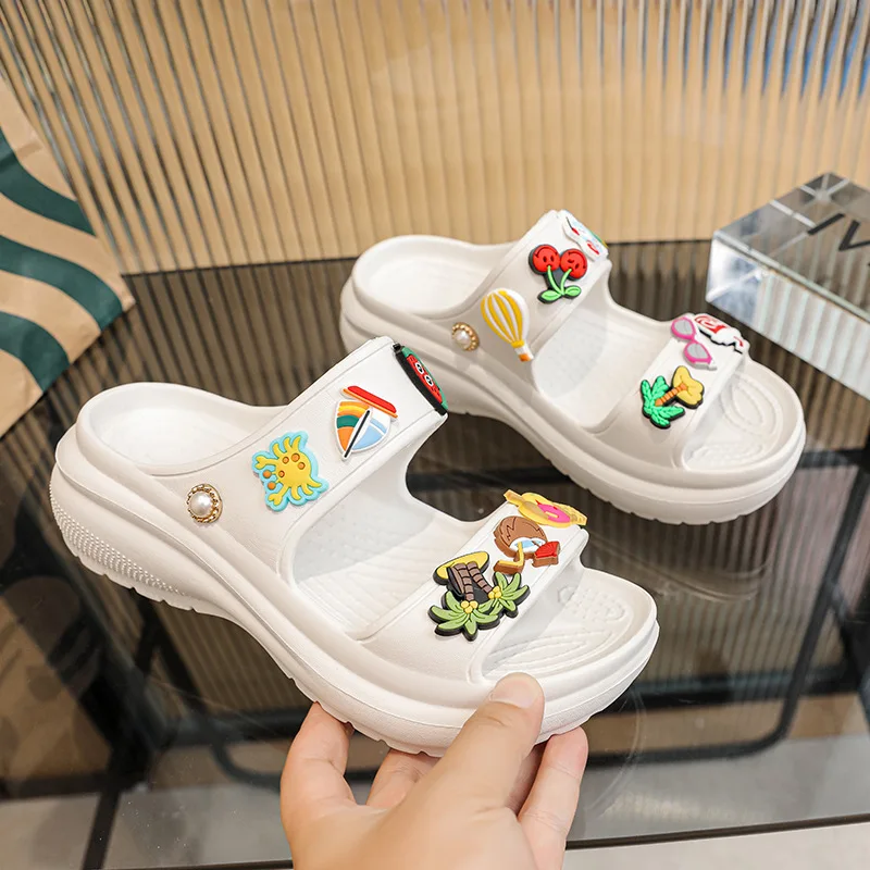 

Summer New Women Shoes Sweet Style Platform Muller Slippers for Woman Comfort Vacation Casual Shoes Designer Shoes Zapatos Mujer