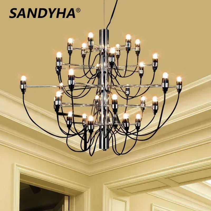 

SANDYHA Modern Nordic Design Chandeliers Stair Spider Led Pendant Lights Living Room Bedroom Fruit Tree Branch Salon Home Decor