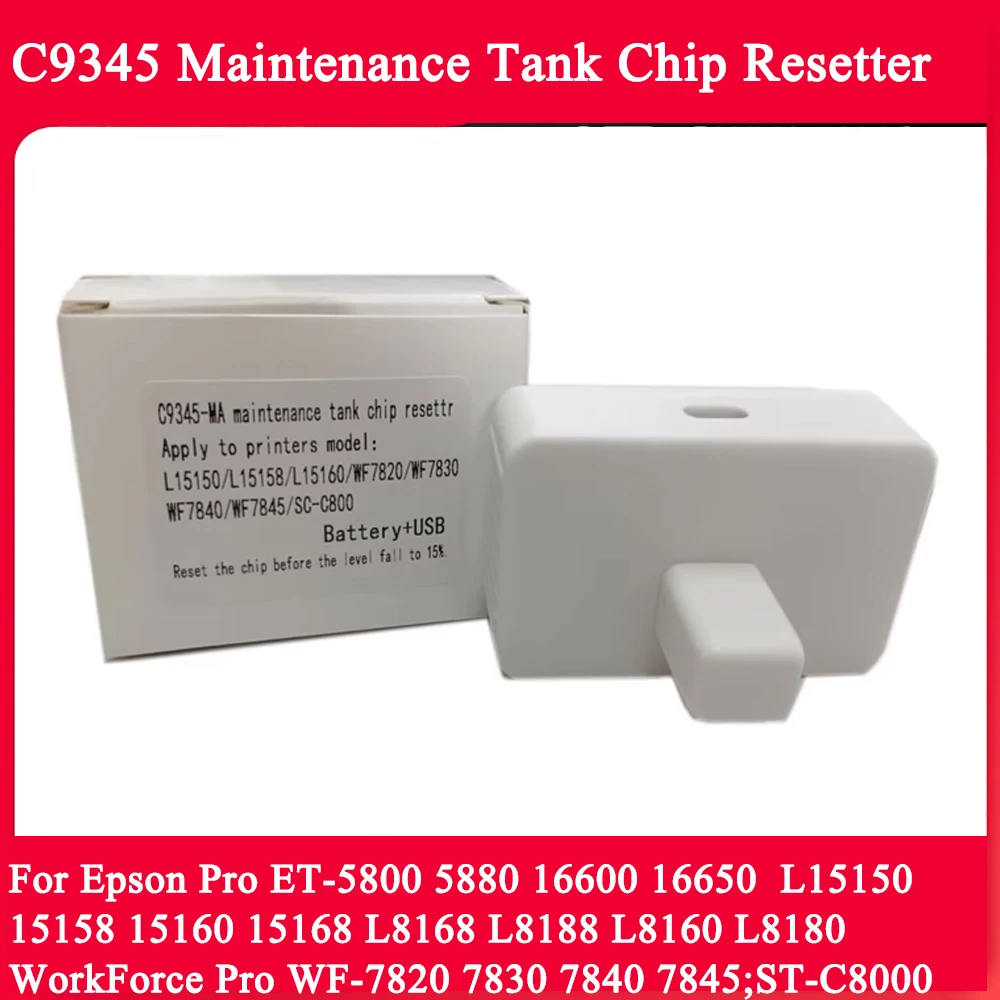 C9345 Manutenzione Serbatoio Chip Resetter Per Epson ET-5800 ET-5850 ET-5880 ET-8500 ET-8550 ET-16600 WF-7310 WF-7820 WF-7840 WF-78
