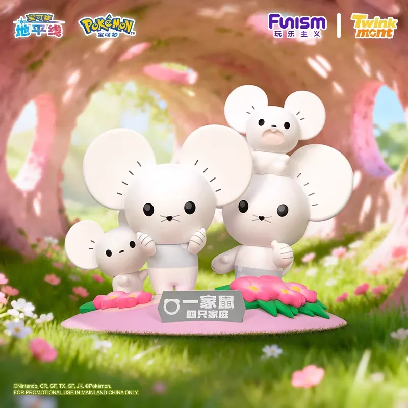 

Funism Original PokéMon Twink Mont Series Vulpix Mouse Family Figures Model Collectible Toys Decoration Gifts For Anime Lovers