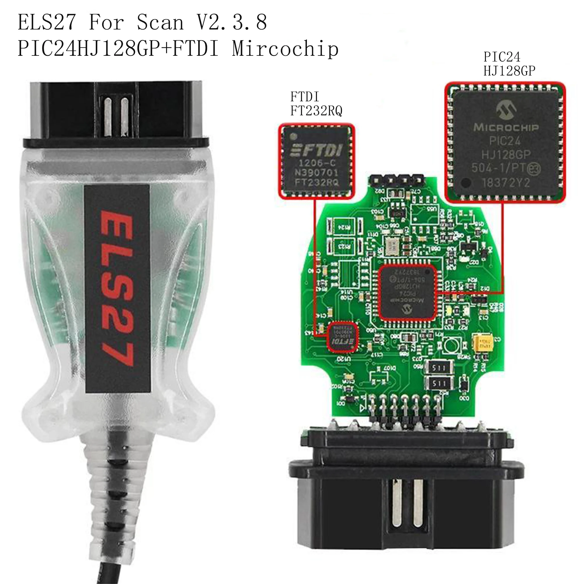 ELS27 FOR Scan PIC24HJ128GP+FT232RL Chip ELS 27 V2.3.8 For Ford/Mazda/Lincoln/Mercury OBD2 Code Readers Scanner Diagnostic Tool