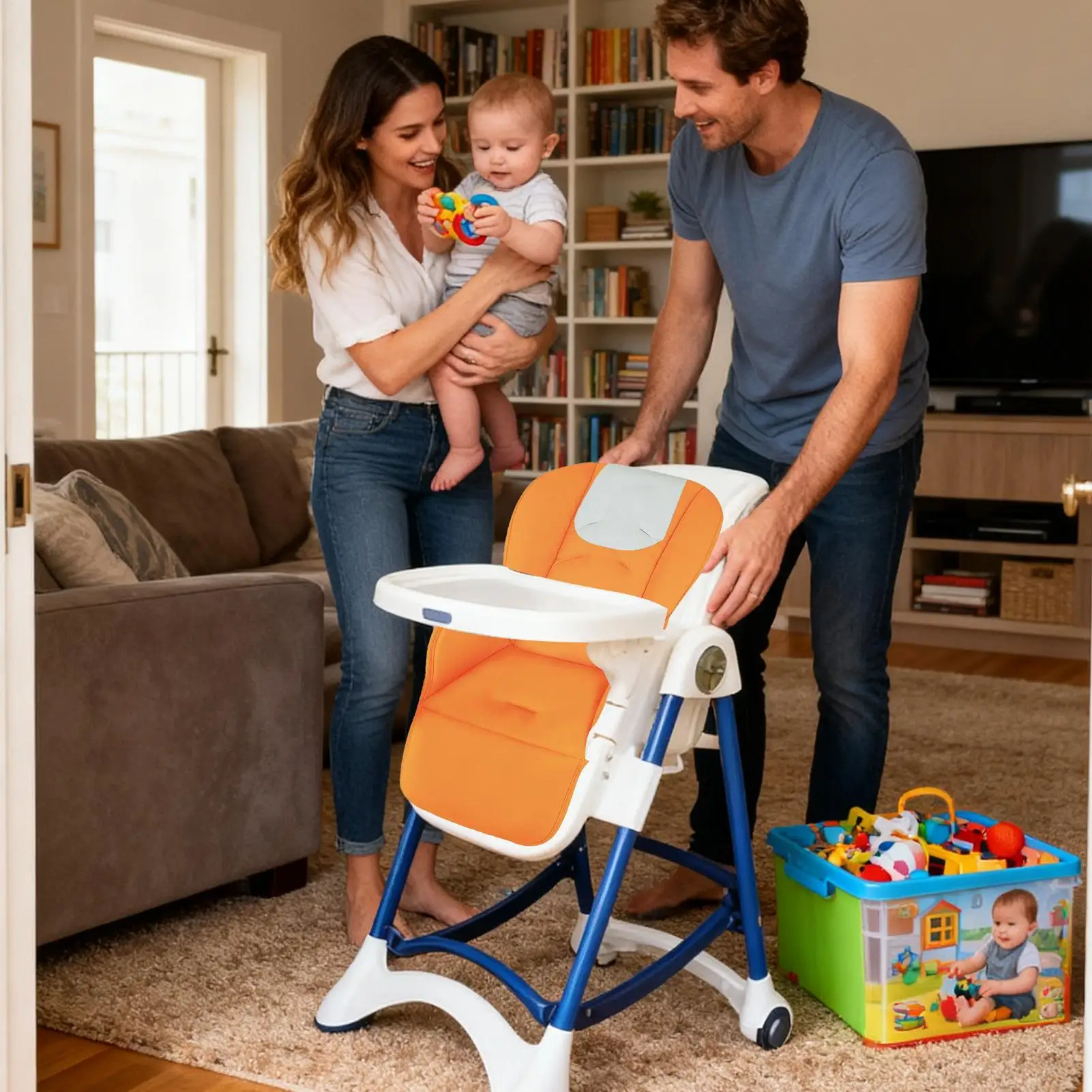 Fodera per seggiolone di ricambio Comodi cuscinetti per sedie da pranzo Cuscino di protezione per sedile da pranzo in pelle PU per ragazzi e ragazze Sons