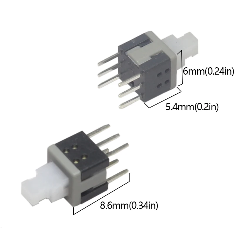 【30-10PCS】5.8X5.8MM Push Button Switch DIP Double 6Pins Latching Switch  The Power Switch