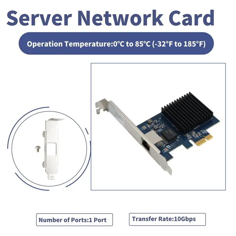 RJ45 Port Single 10Gb Pcie NIC Network Card RTL8127 Chip PCI-Express X1 Vision Acquisition Capture Adapter For Windows 10/11 Bes