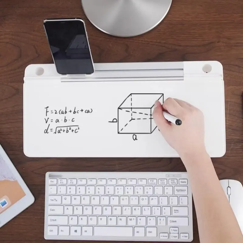 Desktop Glass Dry Erase Board,Computer Keyboard Stand White Board Surface Pad,Computer Buddy