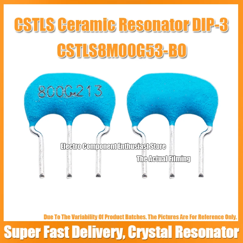 (10PCS) CSTLS8M00G53-B0 8M 8MHZ 8.000MHZ MuRata Ceramic Resonator DIP-3 SIP-3-2.5MM ±0.5% 15PF