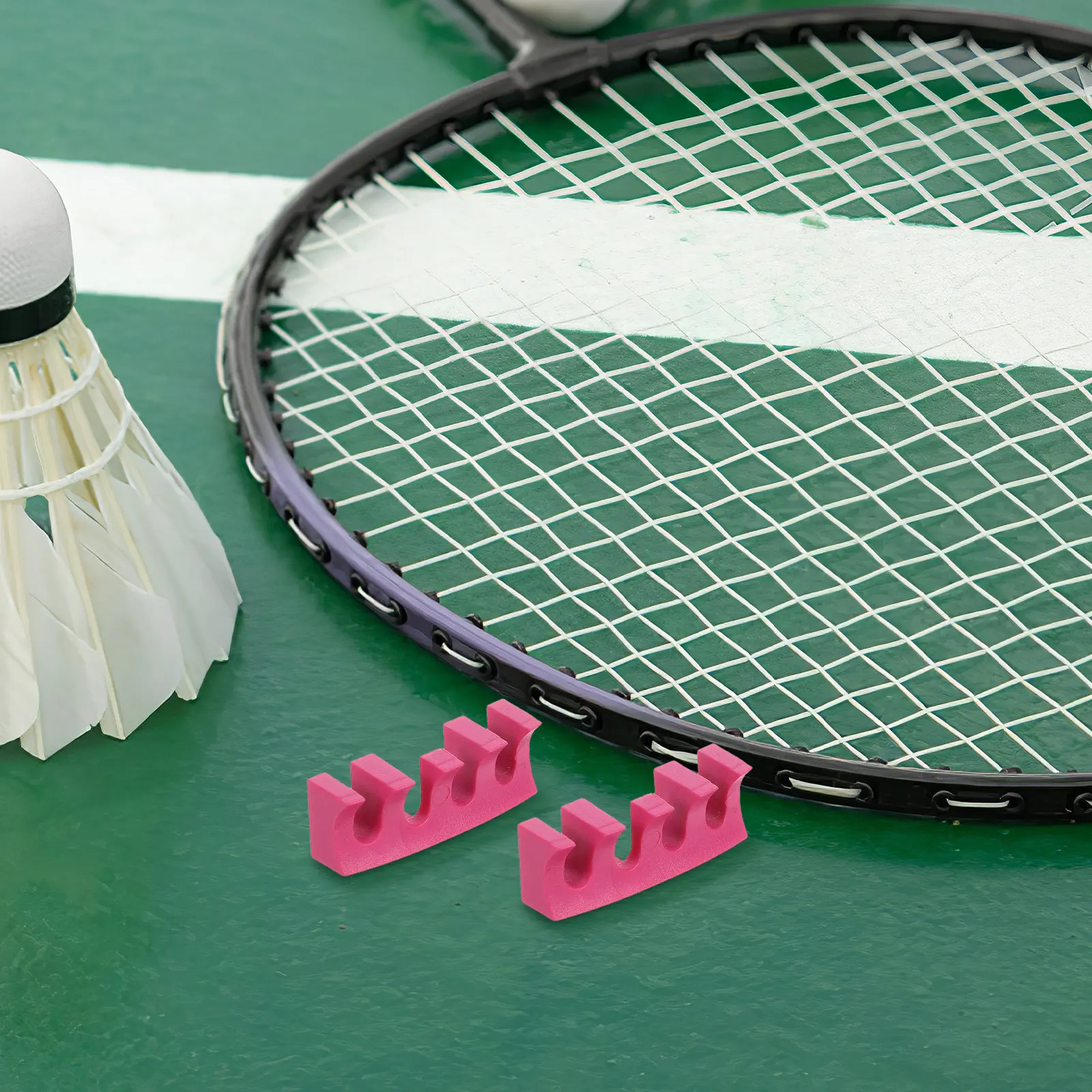 

2Pcs Badminton Racket Load Spreader Pressure Reducer Protector Embedded Stringing Machine Tool for High Pound Stringing