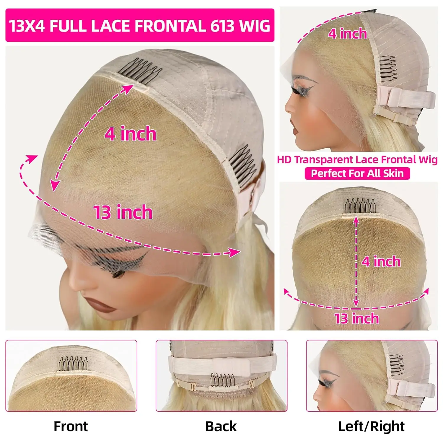 Lemoda 613 13x4 كامل الدانتيل أمامي باروكة من شعر طبيعي 200 الكثافة الجسم موجة HD شعر مستعار دانتيل شفاف قبل قطعها 15A عذراء شقراء