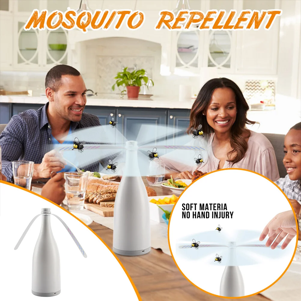 Mosquito Fan Portable Fly Desktop Trap Multifunction -degree Rotating Odor-free Automatic Abs Household Odorless