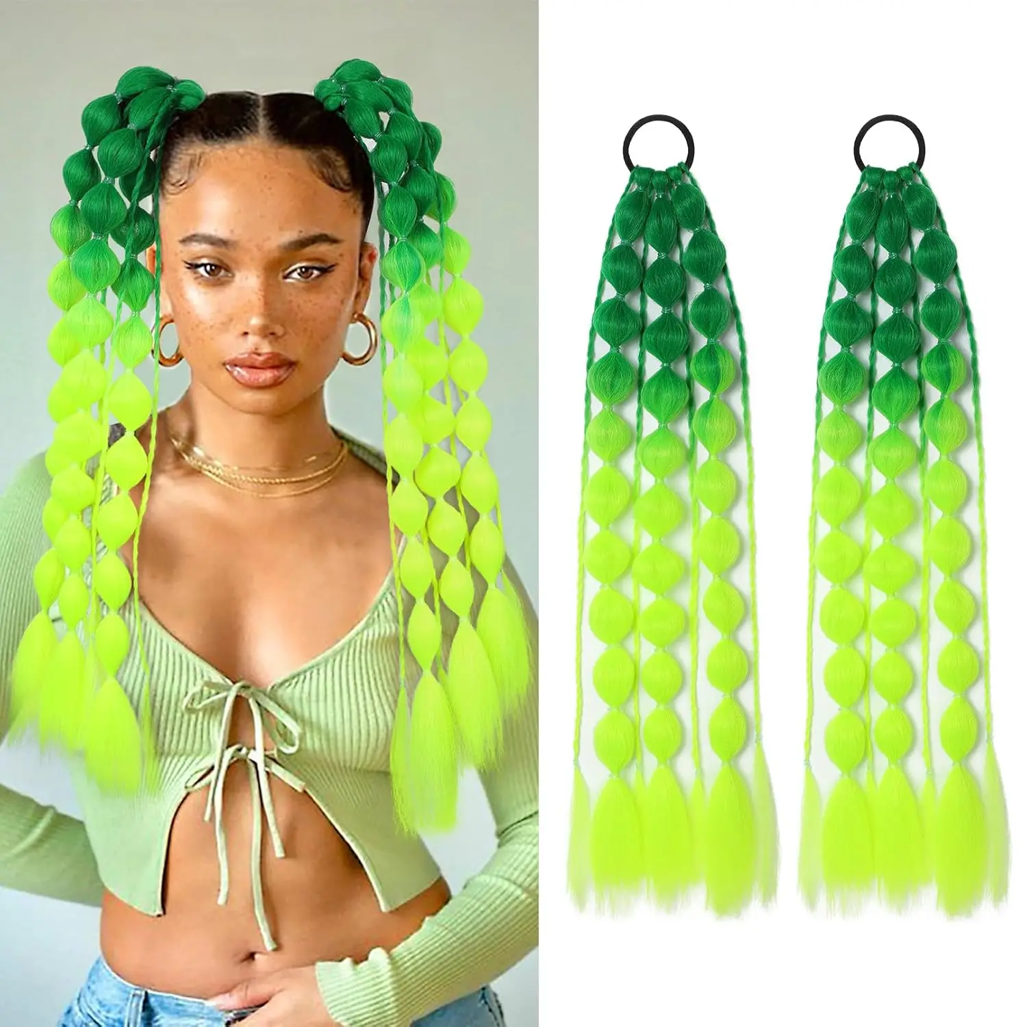 2 PCS Synthetic Bubble Ponytail Extensions 20