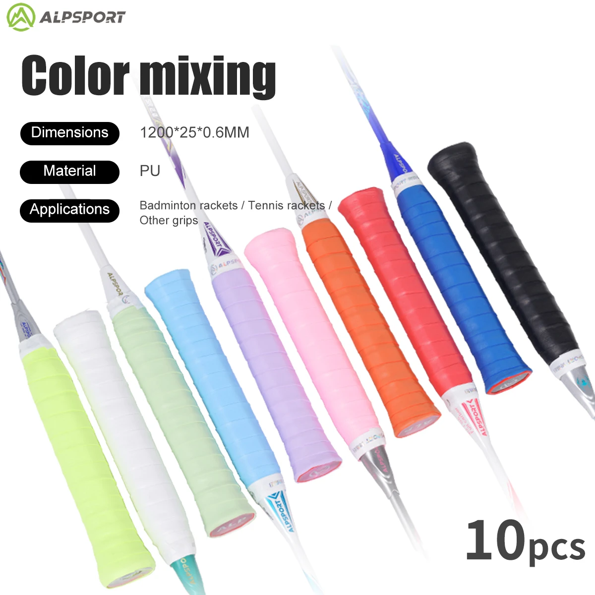 

ALPSPORT Soft Pu Badminton Racket Grip Tape Anti-Slip And Sweat-Absorbent Racket Outer Rubber Fishing Rod Wrapping Rubber Tape