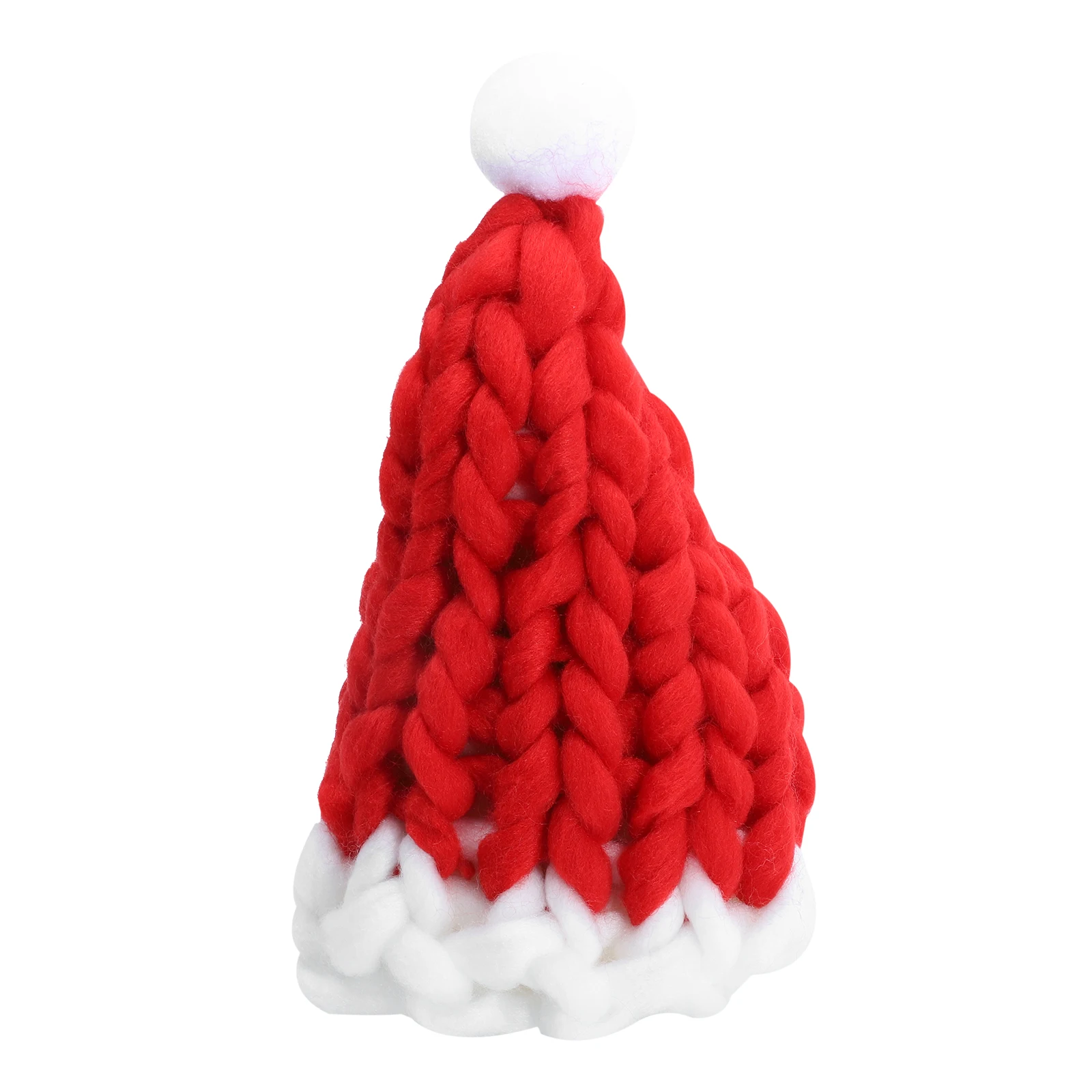 

Christmas Warm Hats for Kids Family Wool Lining Thick Knit Elastic Cover Head Ear Santa Hat Pom-pom Long Tail Xmas Caps Winter