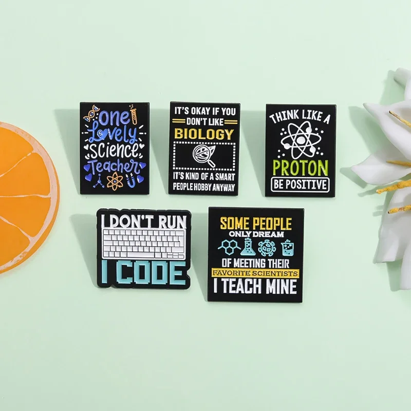 Creativity Programmer Collection Enamel Pins Funny I DON'T RUN I CODE Lapel Badges Metal Decoration Brooches Jewelry Accessories