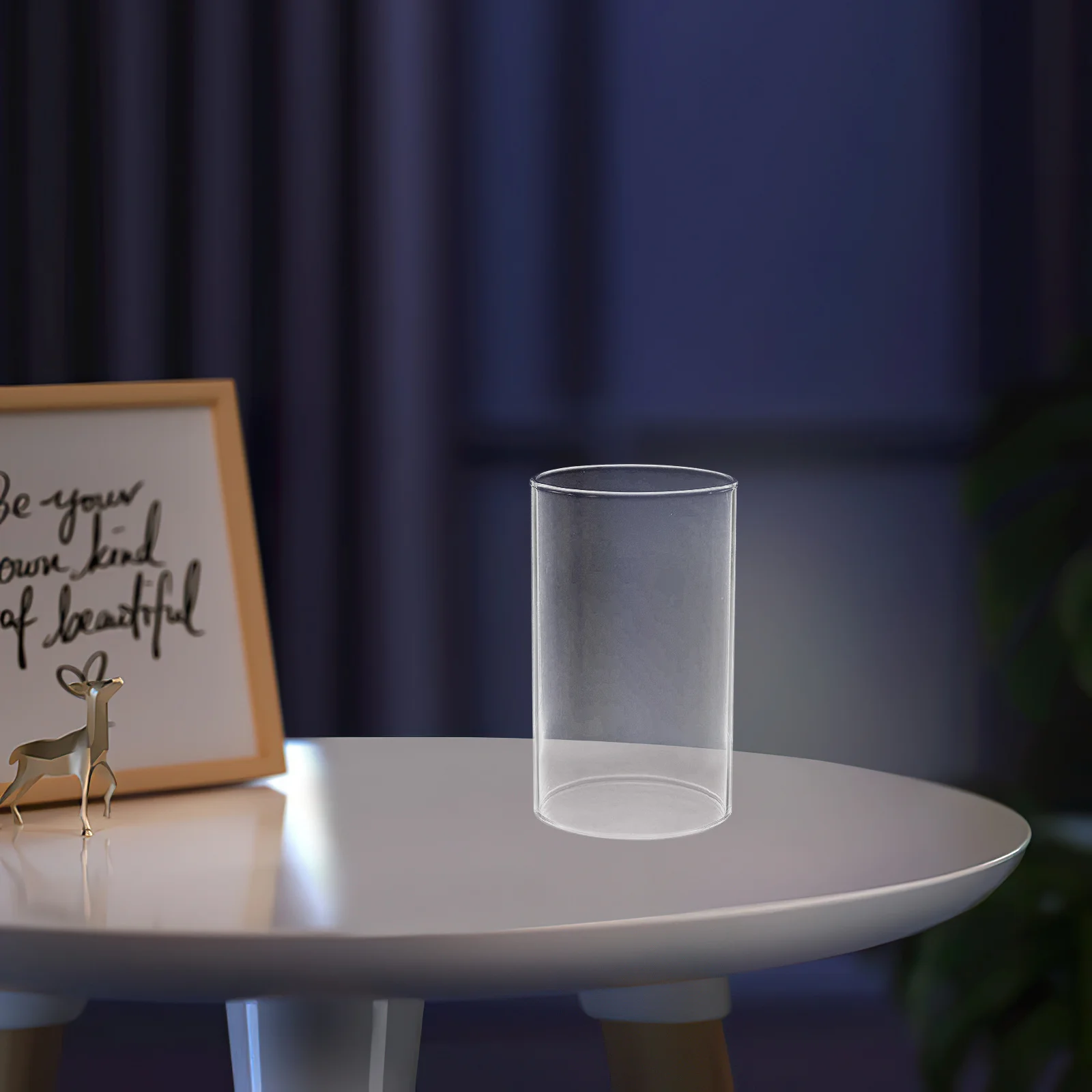 

Glass Cover Clear Cylinder Premium Material Unique Creative Decoration Romantic Atmosphere Flame Enhancer Open Ended