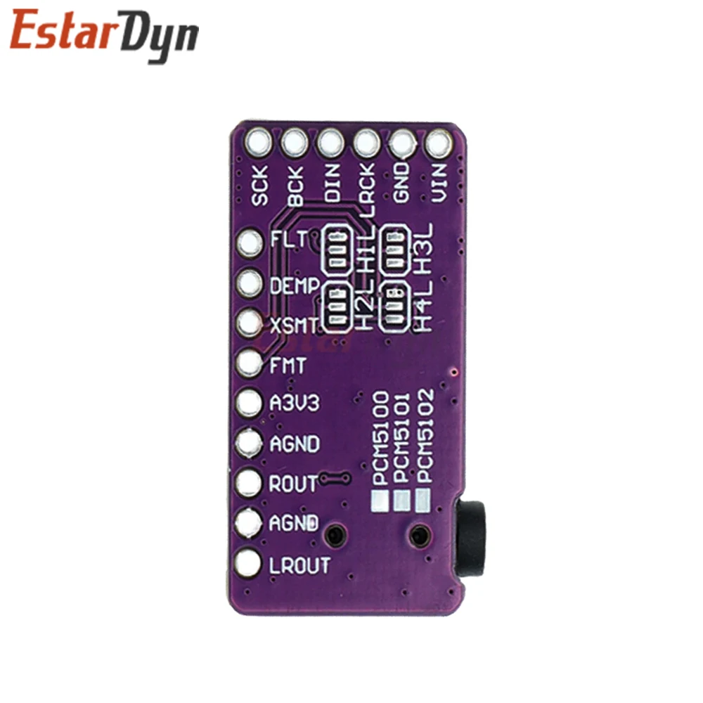 Estardyn PCM5102A I2S DAC Audio Board, Stereo Decoder Module for Raspberry Pi pHAT Format