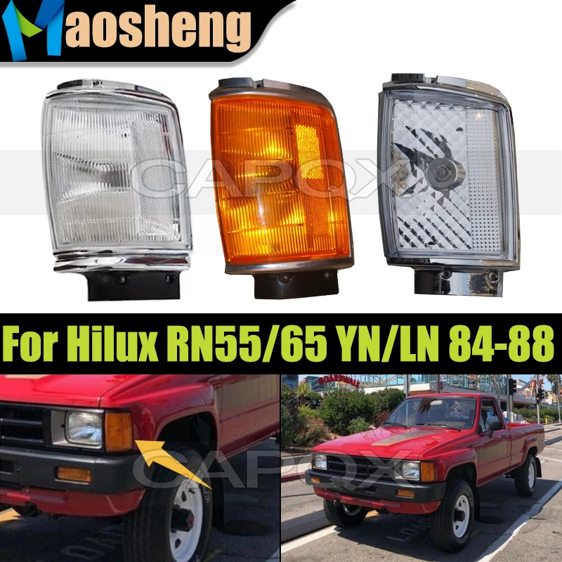 

1Pair Front Bumper Corner Light For Toyota Hilux RN55/65 YN/LN 1984-1988 Corner Light Indicator Turn Signal Lamp