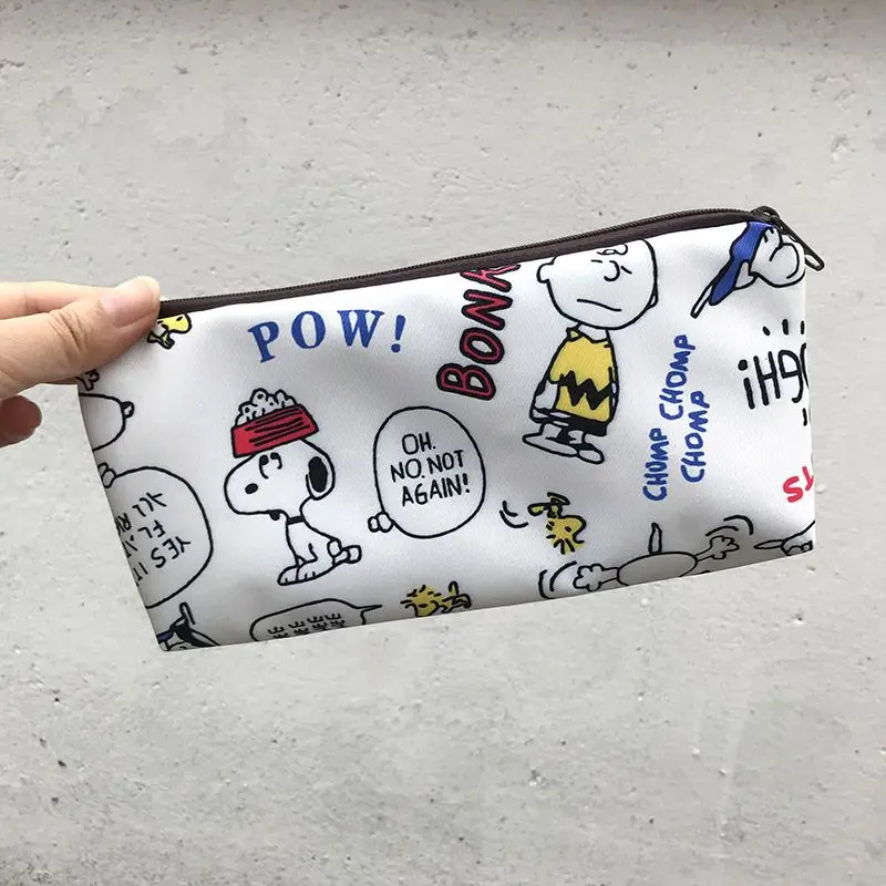 

Аниме Kawaii Snoopy, милая большая вместительная сумка-карандаш для студентов, водонепроницаемая косметичка Ins Y2k, кошелек для монет для девочек, держатель, подарки