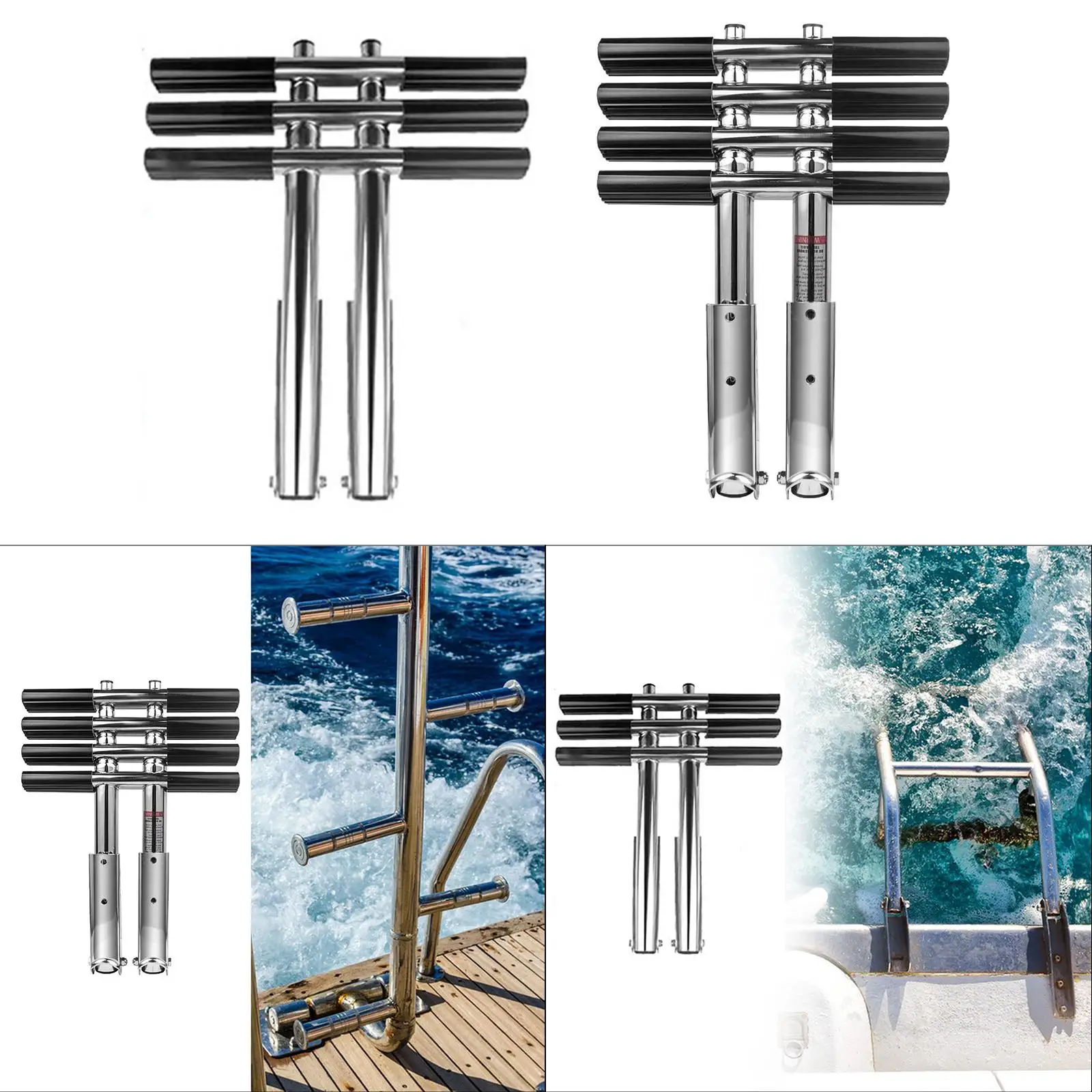 

Pontoon Boat Ladder Boat Accessories Removable Sturdy Deck Ladder Non Slip Foldable Assist Boarding Ladders Extendable Ladders