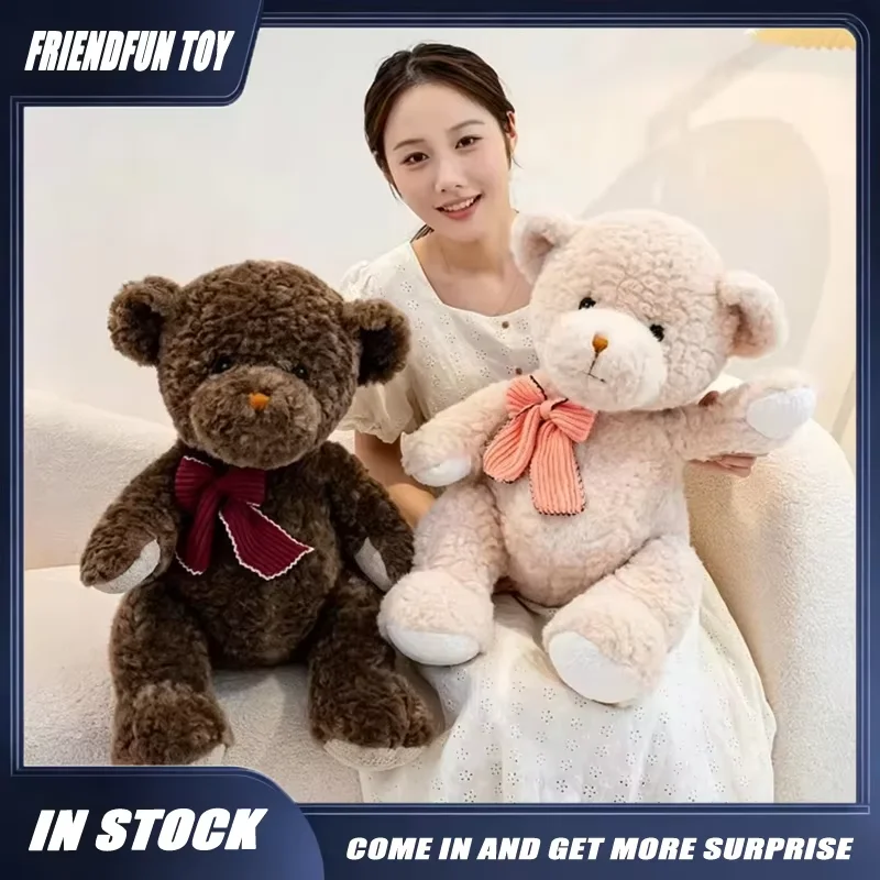 Bow Tie Teddy Bear Plush Toy Soft Comfortable Stuffed Animal Doll Teddy Bear Throw Pillow Enthusiast Collection Birthday Gifts