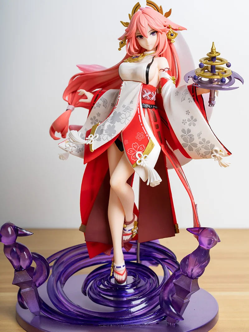 24 سنتيمتر Genshin Impact Yae Miko GK PVC عمل الشكل أنيمي نموذج لجسم اللعب جمع دمية هدية