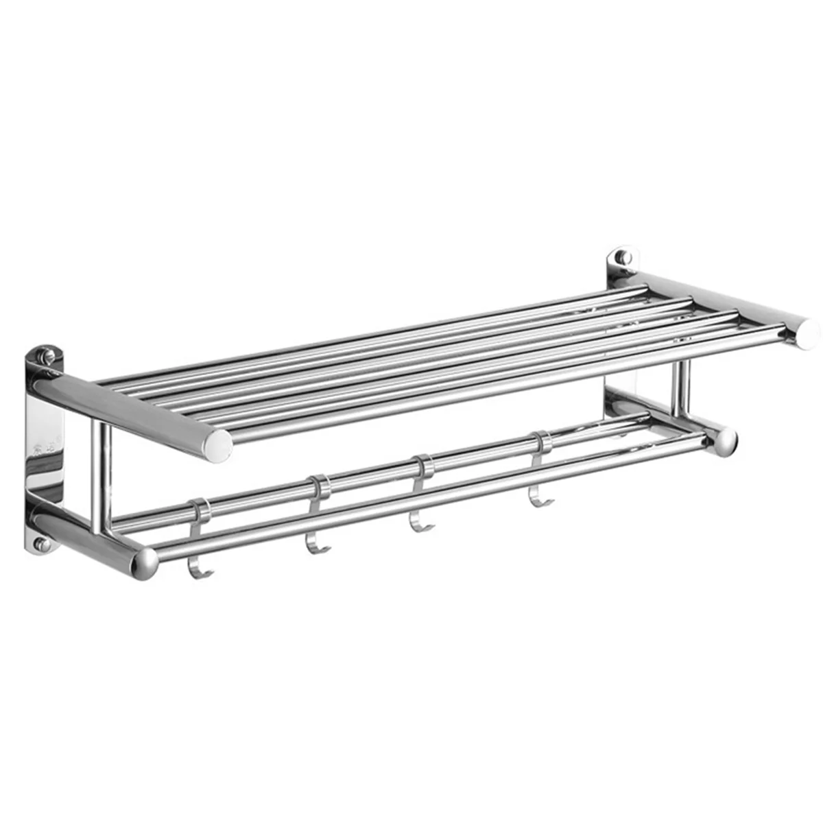 Stainless Steel Bathroom Towel Rack, Storage and Organization Wall-Mounted Towel Rack Wall Shelf