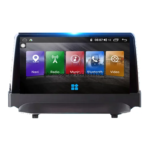 Radio para Auto con GPS, Reproductor de DVD para Ford Fiesta, Reproductor Multimedia Android 12.0, Unidad Principal Estéreo para Vehículo