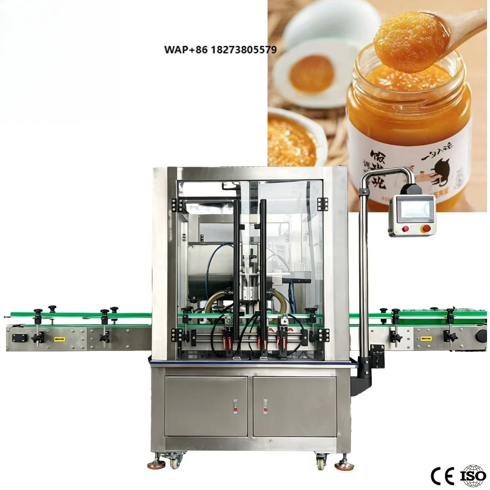 Automatic Condiment Sauce Jar 2 Head Horizontal Piston Liquid Filling Machine Systems Machinery Industrial Equipment