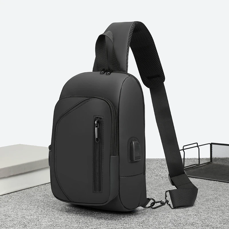 2024 New Brand Chest Bag For Men Crossbody Bag Waterproof USB Shoulder Bag Anti-Theft Travel Messenger Outdoor Chest Sling Bag