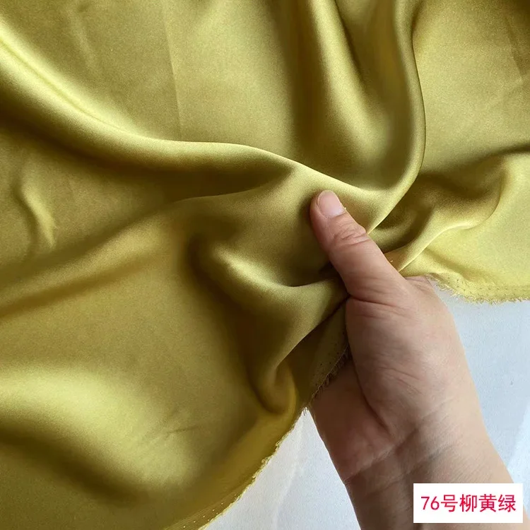 122 Solid Color natural real Silk Satin Fabric, 16mm MulberrySilk for Qipao Lining, Dresses, and Shirts