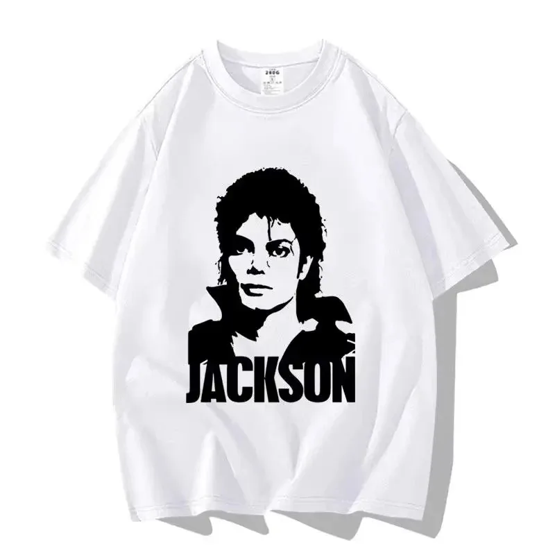 Hot Black and White Portrait Michael Jackson Men Women Summer Tshirt Boy Gril Top Adults Children Parent Child Cotton T-shirt