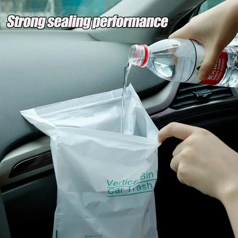 Disposable Car Garbage Bag Self Adhesive and Self supporting 2-in-1 Trash Bags Universal Portable Waterproof Bin Bag Storage Bag