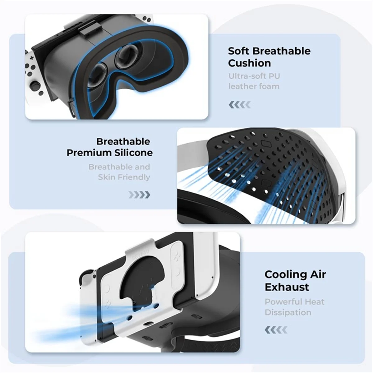 BFYL-VR Headset 3D Virtual Reality Glasses Adjustable Headband 3D VR Virtual Reality Glasses for Nintendo Switch & OLED