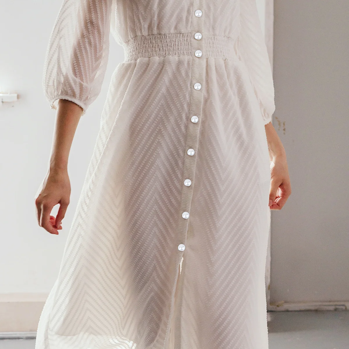 

50Pcs Colorful Round Pearl Buckles Decorative Buttons for Knitted Sweater Woolen Coats DIY Fashion Accents Pearl Buttons