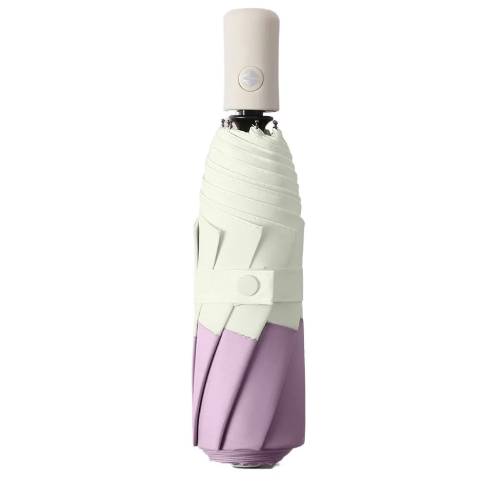 

Automatic Open Folding Sun Umbrella UV Sunscreen Windproof Automatic Umbrella 3 Folding Ribs Light Collapsible