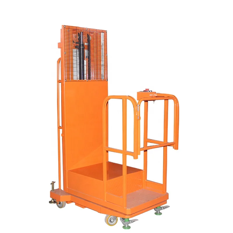 DC Power Stocker Lifting Equipment for Picking Cargo Portable Access Lifts for Indoor and Outdoor Job Sites