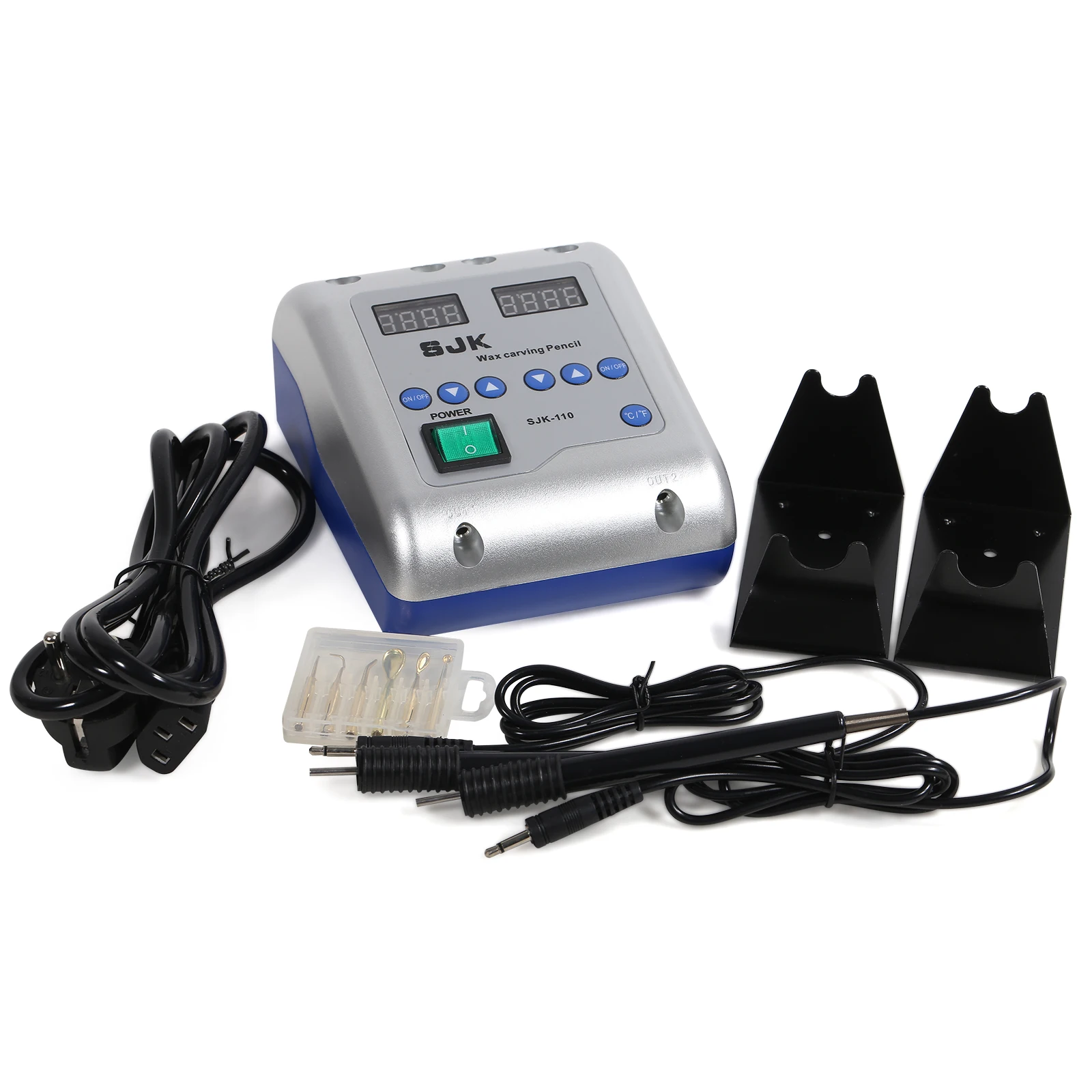 Laboratorium dentystyczne cyfrowy elektryczny podgrzewacz wosku Waxer rzeźba pióro 2 ołówki 6 porady pot Box