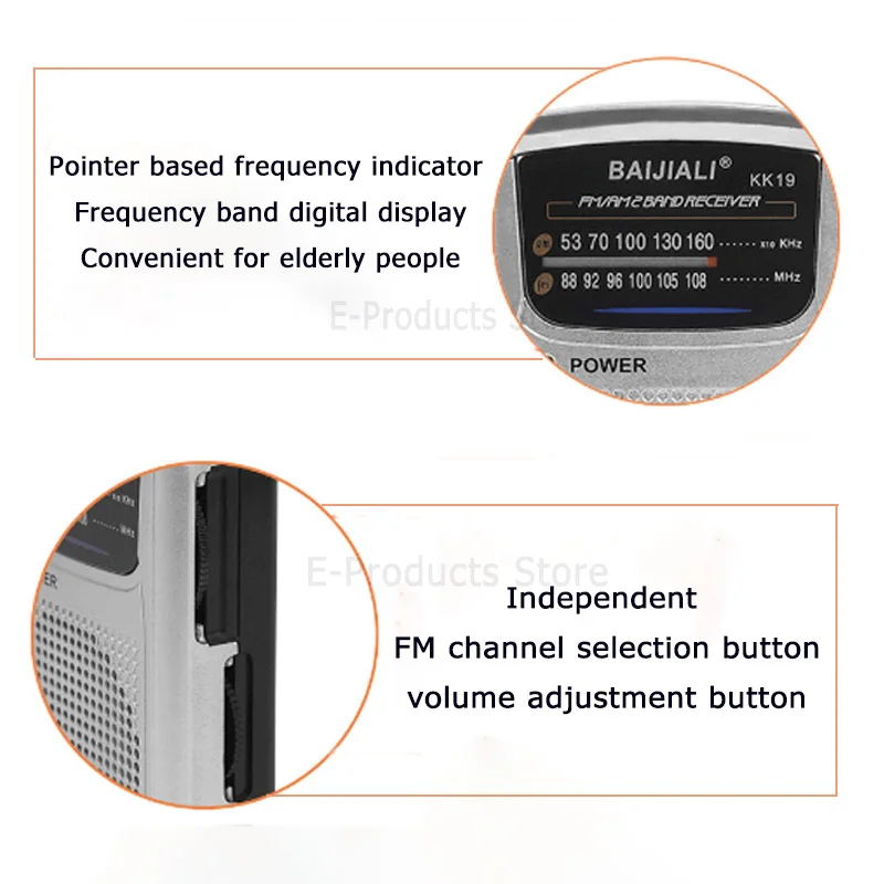 KK9 KK19 Полнодиапазонный Портативный радиоприемник, карманное мини-радио AM FM, цифровое радио на батарейках с телескопической антенной, ретро-радио