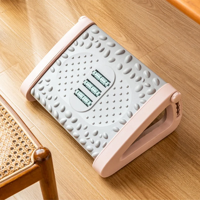 Foot Step Stool Massage Roller Function Simple Style Compact Plastic Material Foot Rest for Under Desk Home Office