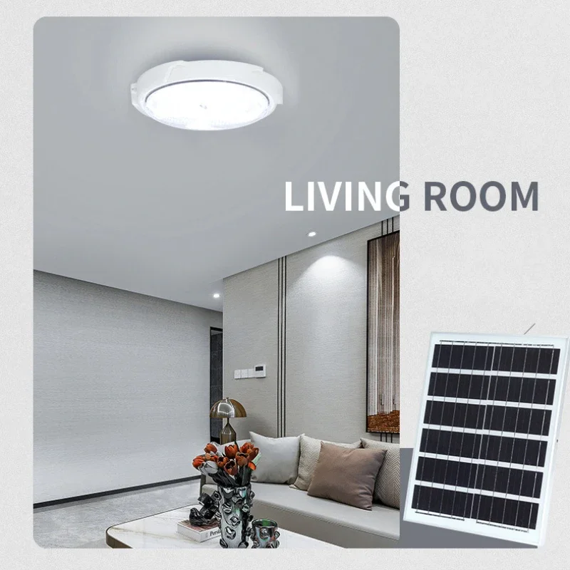 Luz de teto solar LED com linha, pendente, exterior, interior, energia solar, corredor, decoração do jardim, quente, 60 W, 500W