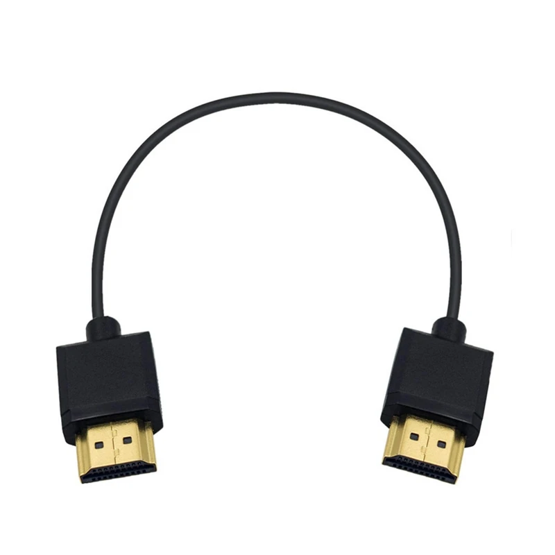 OD 3.2mm Super Soft Micro HDMI To HDMI To Mini HDMI Cable Ultra Thin 4k@60hz Light-weight Portable 1ft Short Thin Hdmi2.0 Coiled