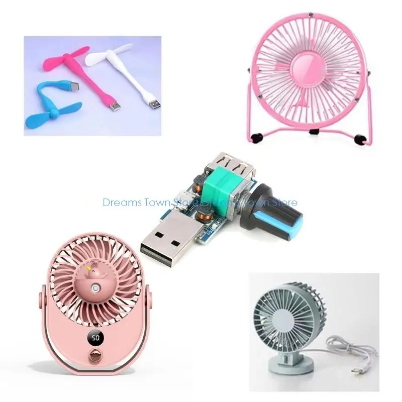 HX6A USB -ventilatorcontroller Stepless Speed Regulator Koeling Governor Noise Snelheidsregeling