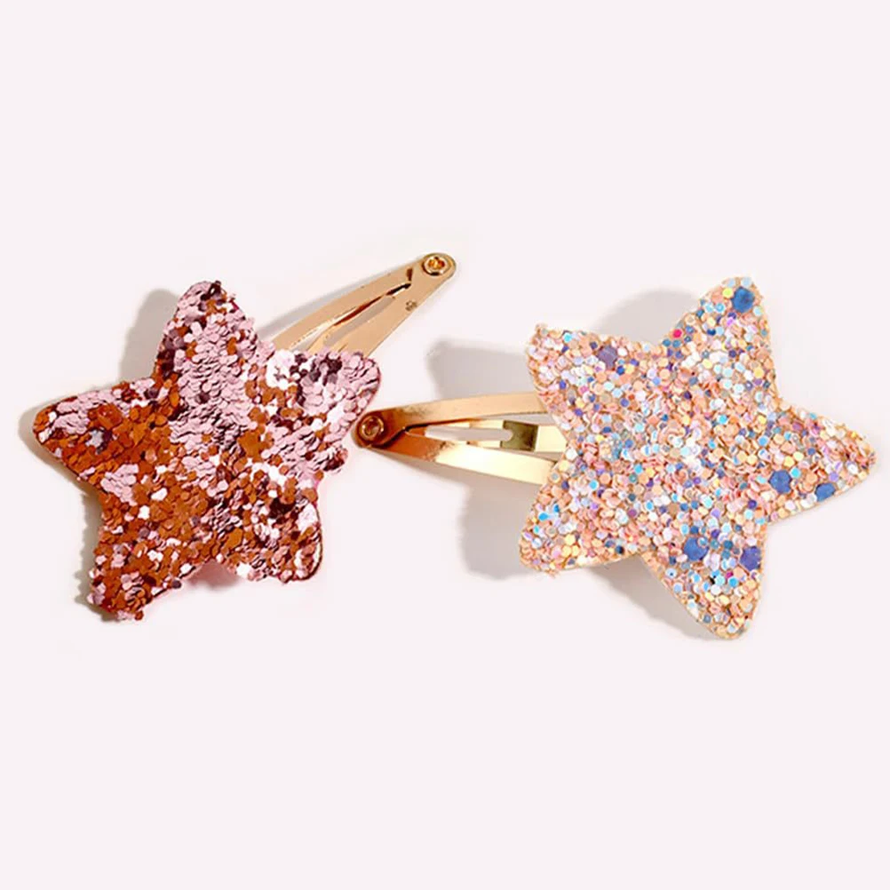 

16pcs Star Hair Clips Snap Barrettes Sequins Metal Girls Women Decorative Hairpins For Styling Hair Decorations