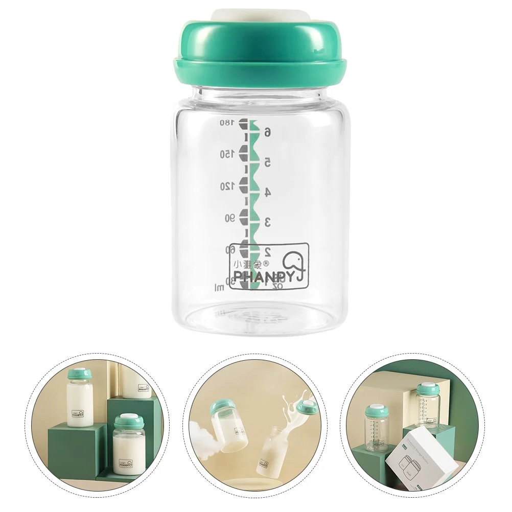 2 Pcs Breast Milk Preservation Bottle Breastfeeding Bottles Nursing Wide Mouth Feeder Storage Glass Size Baby